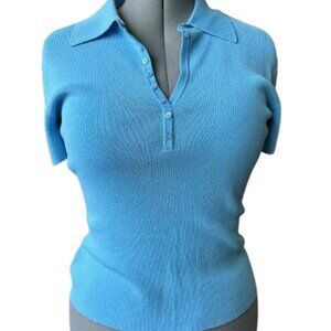 Vintage "Classic Entier" Thick Flattering Blue Top